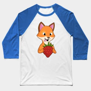 Fox with Strawberry Baseball T-Shirt